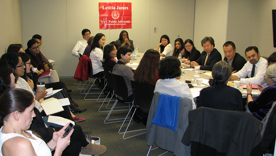 Photo of People At The Public Advocate Leticia James Round Table Meeting